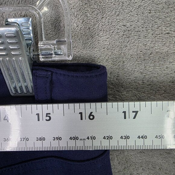 Womens Michael Kors Navy Stretch Pants Viscose Blend Gold Button Slim Fit Size L - Picture 8 of 11